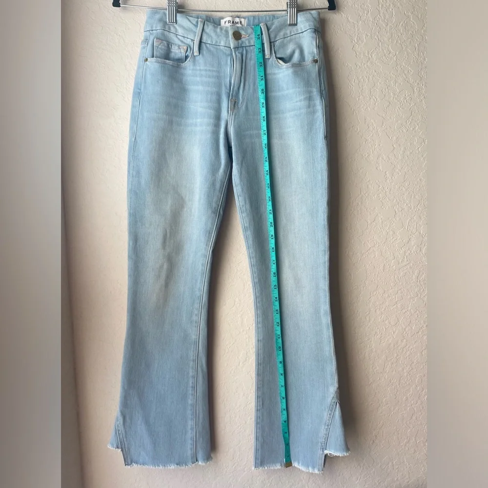 Frame Le Crop Mini Boot Denim Blue Light Wash Jeans ~ Size 24 - Picture 8 of 12